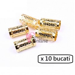 Inele din metal pentru codite afro RNG18EE Auriu, Set 10 bucati